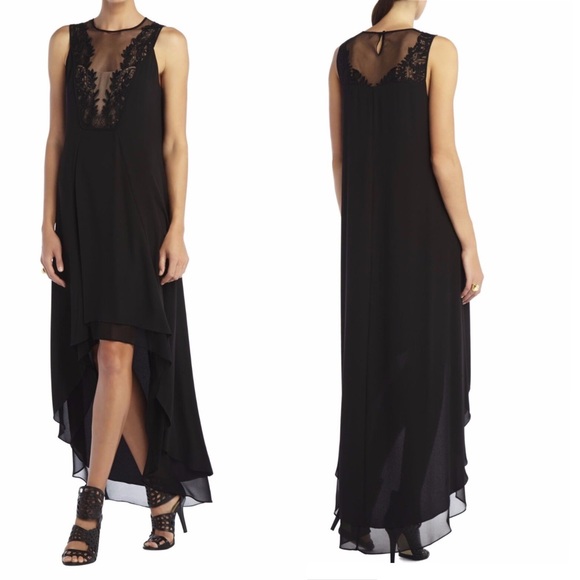 BCBGMaxazria NWT Cassidy Sleeveless Embroidered Lace High Low Dress 2 - Picture 3 of 8